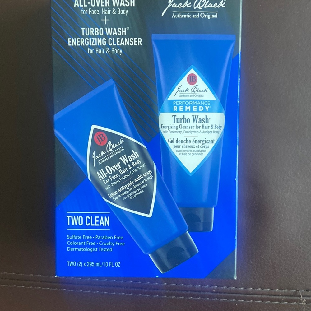 New and sealed Jack Black all over wash for face,hair & body+turbo wash Two